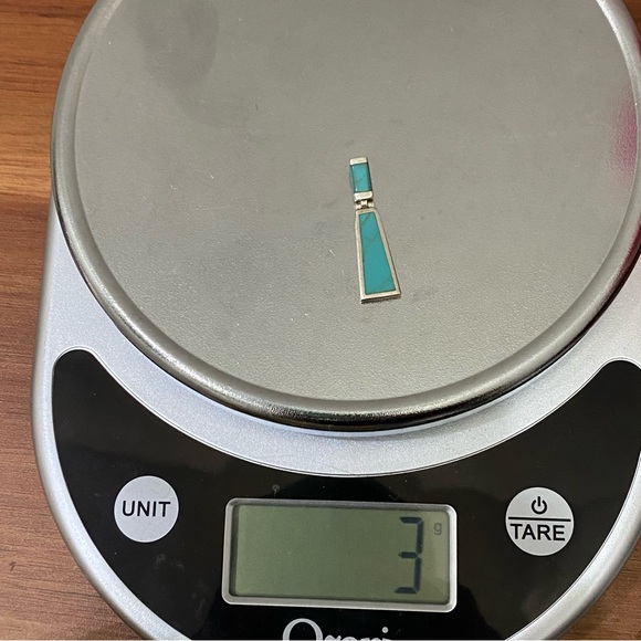 Vintage Sterling Silver 925 Native American Turquoise Inlay Door Knocker Pendant - Picture 11 of 12